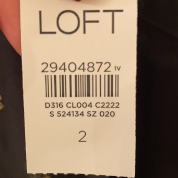 NEW LOFT Jumpsuit- Black Floral; Size 2 - Picture 4 of 5